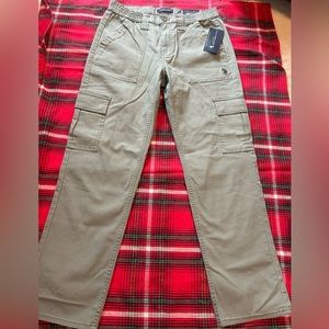 US Polo Association cargo straight high rise size 8 green NWT